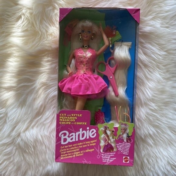 Barbie Other - Barbie 1994  Cut Style  Doll Blonde Doll Pink Dress Import French